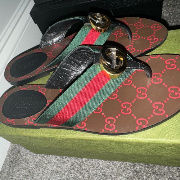 Kika GG Web Flip Flop (Women) Size 39.5 - Picture 9 of 14